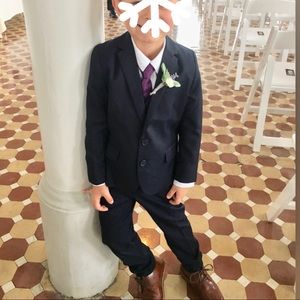Boys 3 piece navy suit.